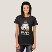 Poodle Witch Happy Howl O Ween Halloween Dog Manne T-shirt (Voorkant volledig)