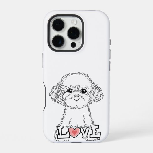Poodle with Love Phonecase iPhone Hoesje (Achterkant)