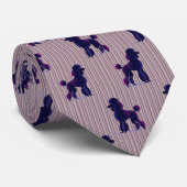 Poodle with Stripes Necktie Stropdas (Opgerold)