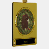Poodle Wreath Verguld Banner Ornament (Rechts)