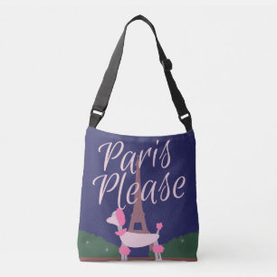 Poodle zegt Parijs alsjeblieft Crossbody Tas