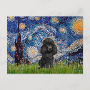 Poodle (zwart 1) - De sterrennacht Briefkaart