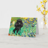 Poodle (zwart 1) - Irissen Kaart (Gele Bloem)