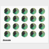 Poodle (zwart 1) - Irissen Ronde Sticker (Vel)