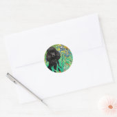 Poodle (zwart 1) - Irissen Ronde Sticker (Envelop)