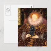 Poodle (zwart 1) - Koningin Briefkaart (Voorkant / Achterkant)