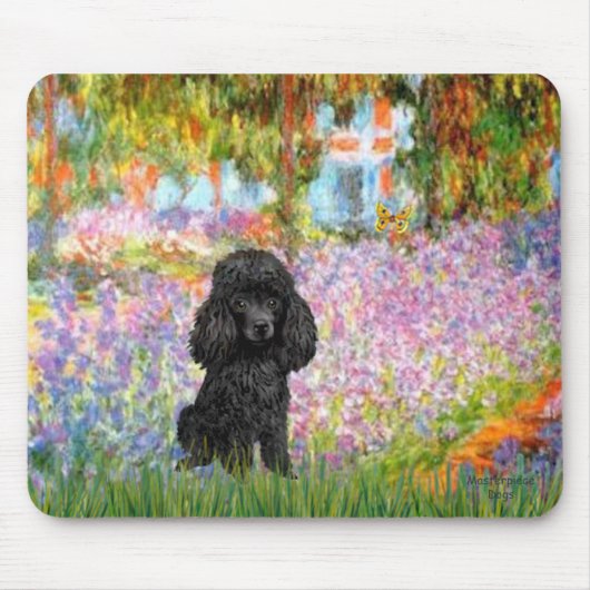 Poodle (zwart 1) - Tuin Muismat (Voorkant)