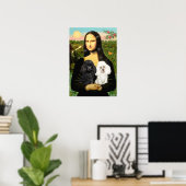 Poodle (zwart + wit) - Mona Lisa Poster (Thuiskantoor)