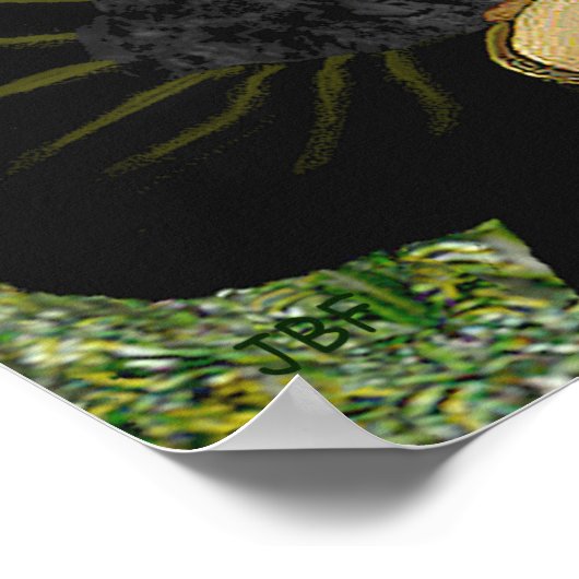 Poodle (zwart + wit) - Mona Lisa Poster (Hoek)