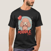 Poodledog met hartdecoratie Poodlemom T-shirt (Voorkant)