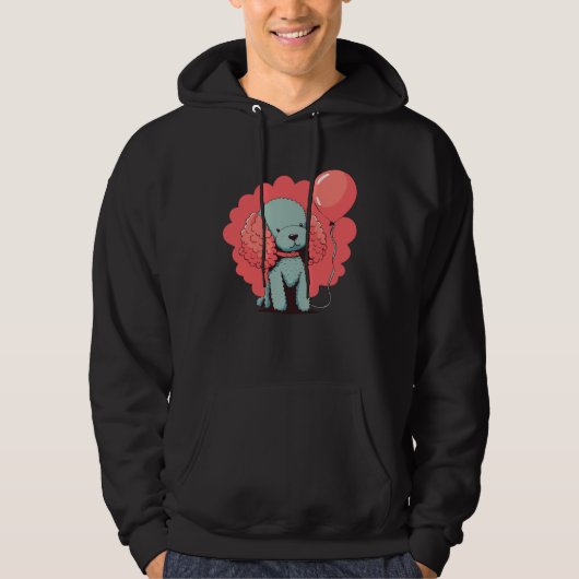 Poodledog with balloondecoration  Poodle Hoodie (Voorkant)