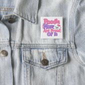 Poodlemoeder en er trots op vierkante button 5,1 cm (In situ)