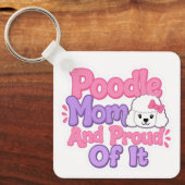 Poodlemoeder en trots erop sleutelhanger (Voorkant)