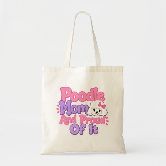 Poodlemoeder en trots erop tote bag (Voorkant)