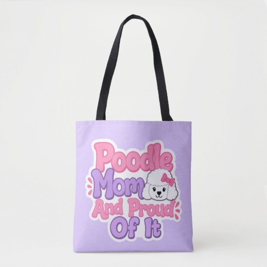 Poodlemoeder en trots erop tote bag (Voorkant)