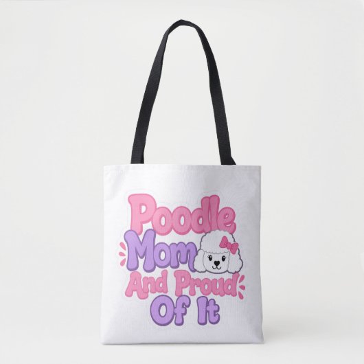 Poodlemoeder en trots erop tote bag (Voorkant)