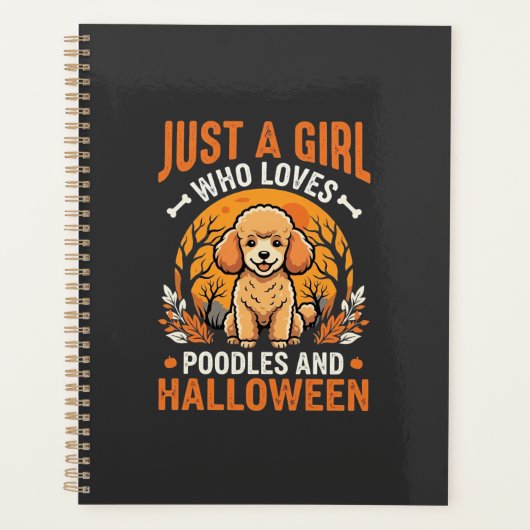 Poodles Halloween Meisje Hond Liefhebber Design_1 Planner (Voorkant)