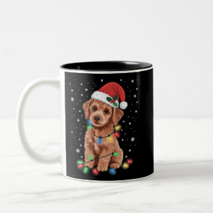 Poodles Honden Boom Kerstmis Kerstmis Huisdier Die Tweekleurige Koffiemok