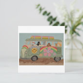 Poodles in Hippy Van Feestdagenkaart (Staand voorkant)