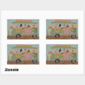 Poodles in Hippy Van Rechthoekige Sticker (Vel)