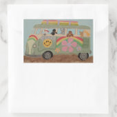 Poodles in Hippy Van Rechthoekige Sticker (Tas)