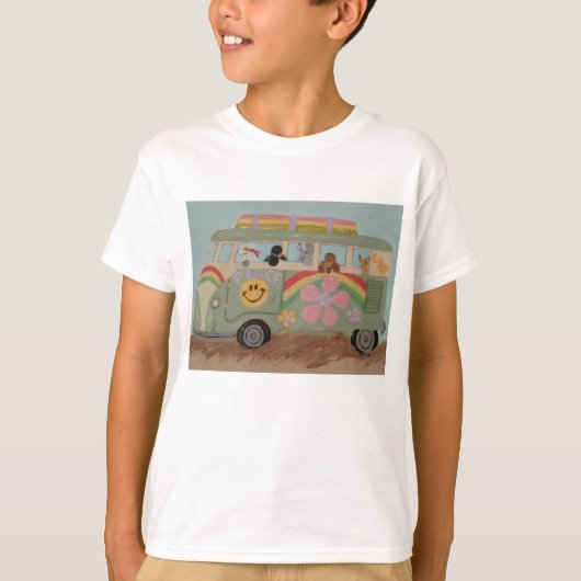 Poodles in Hippy Van T-shirt (Voorkant)