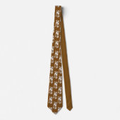 Poodles on Brown Background Tie Stropdas (Voorkant)
