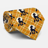 Poodles on Orange Plaid Neck Tie Stropdas (Opgerold)