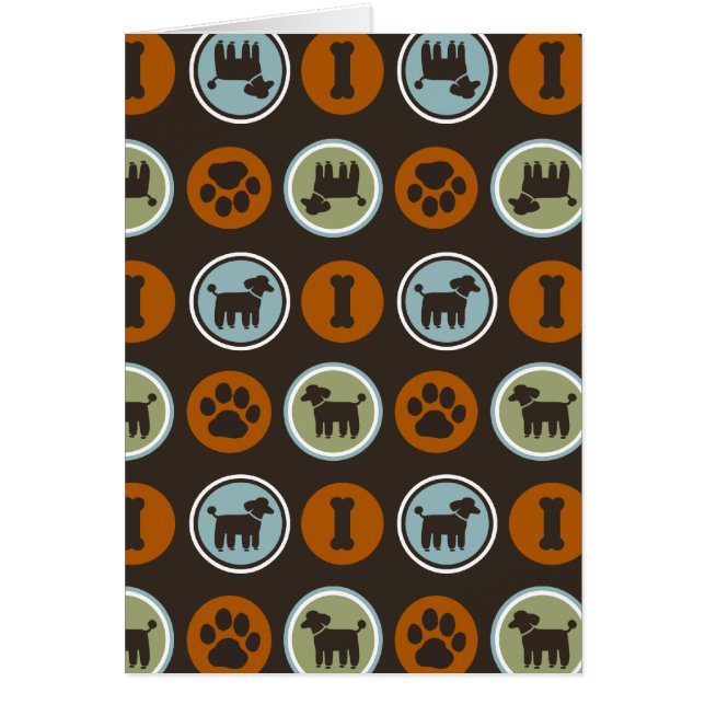 Poodles Pattern met Paw Prints and Dog Biscuits (Voorkant)