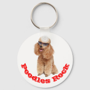 Poodles Rock! Abrite miniatuur porseleinpap Sleutelhanger