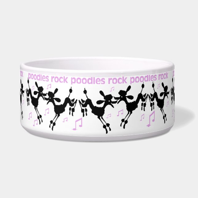 Poodles Rock Dog Bowl Voerbakje (Voorkant)