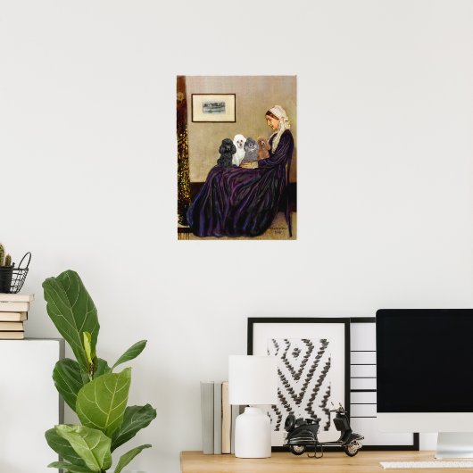 Poodles (vier) - Klokkenluiders moeder Poster (Thuiskantoor)