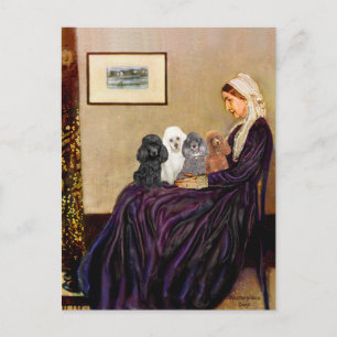 Poodles (vier) - Whistler's moeder Briefkaart
