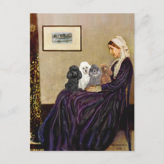 Poodles (vier) - Whistler's moeder Briefkaart (Voorkant)