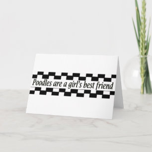 Poodles zijn de beste vriendin van een meisje kaart