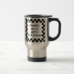 Poodles zijn de beste vriendin van een meisje. reisbeker