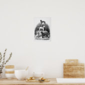 "Poodsen en een happet" Poster (Keuken)