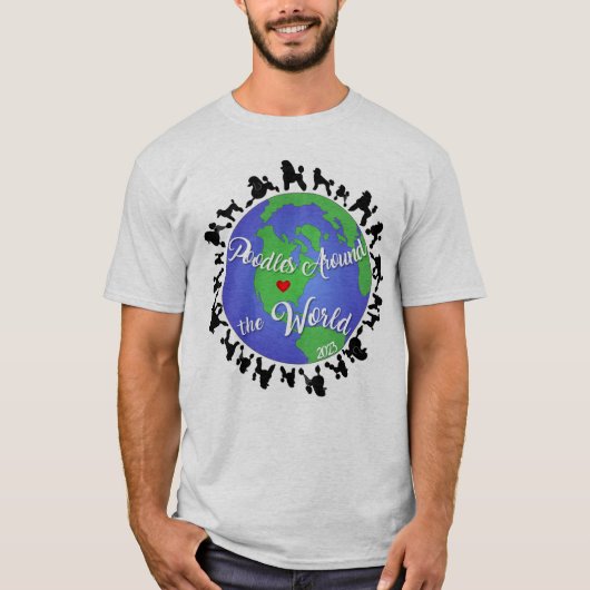 Poodsen in de hele wereld 2023 t-shirt (Voorkant)