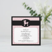 Poodsen op Paris Square Pink Invitation Kaart (Staand voorkant)