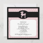 Poodsen op Paris Square Pink Invitation Kaart (Voorkant)