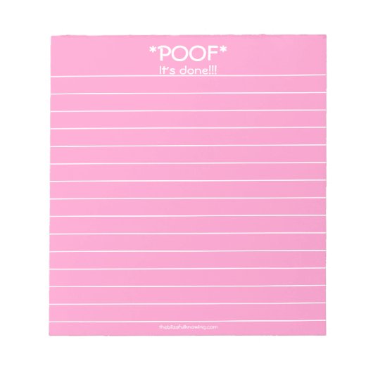 *POOF* Het is klaar!!! Notitieblok (Voorkant)