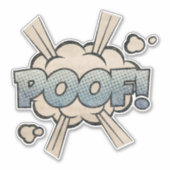 POOF!  stripboek Steampunk Pop Sticker (Voorkant)