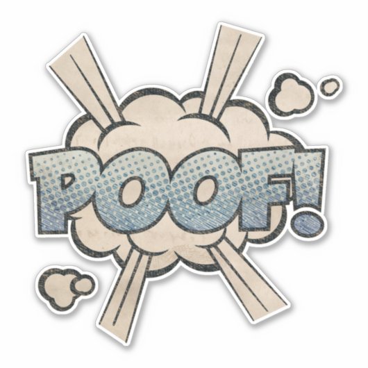 POOF!  stripboek Steampunk Pop Sticker (Voorkant)