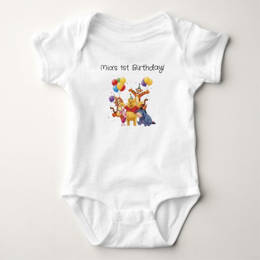 Pooh bear and the gang birthday romper (Voorkant)