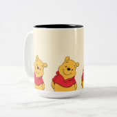 pooh mug  tweekleurige koffiemok (Voorkant links)