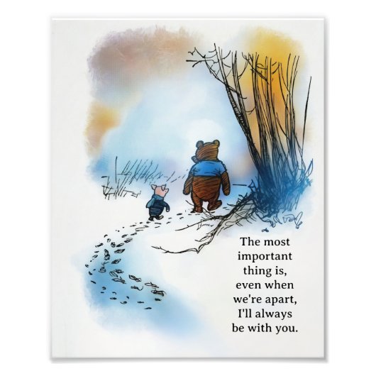 Pooh quote "Even when we're apart Foto Afdruk (Voorkant)
