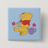 Pooh Vierkante Button 5,1 Cm (Voorkant)