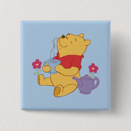 Pooh Vierkante Button 5,1 Cm (Voorkant)