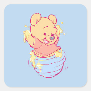 Pooh Vierkante Sticker