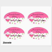 pookadots en cupcake bakkersokken ovale sticker (Vel)